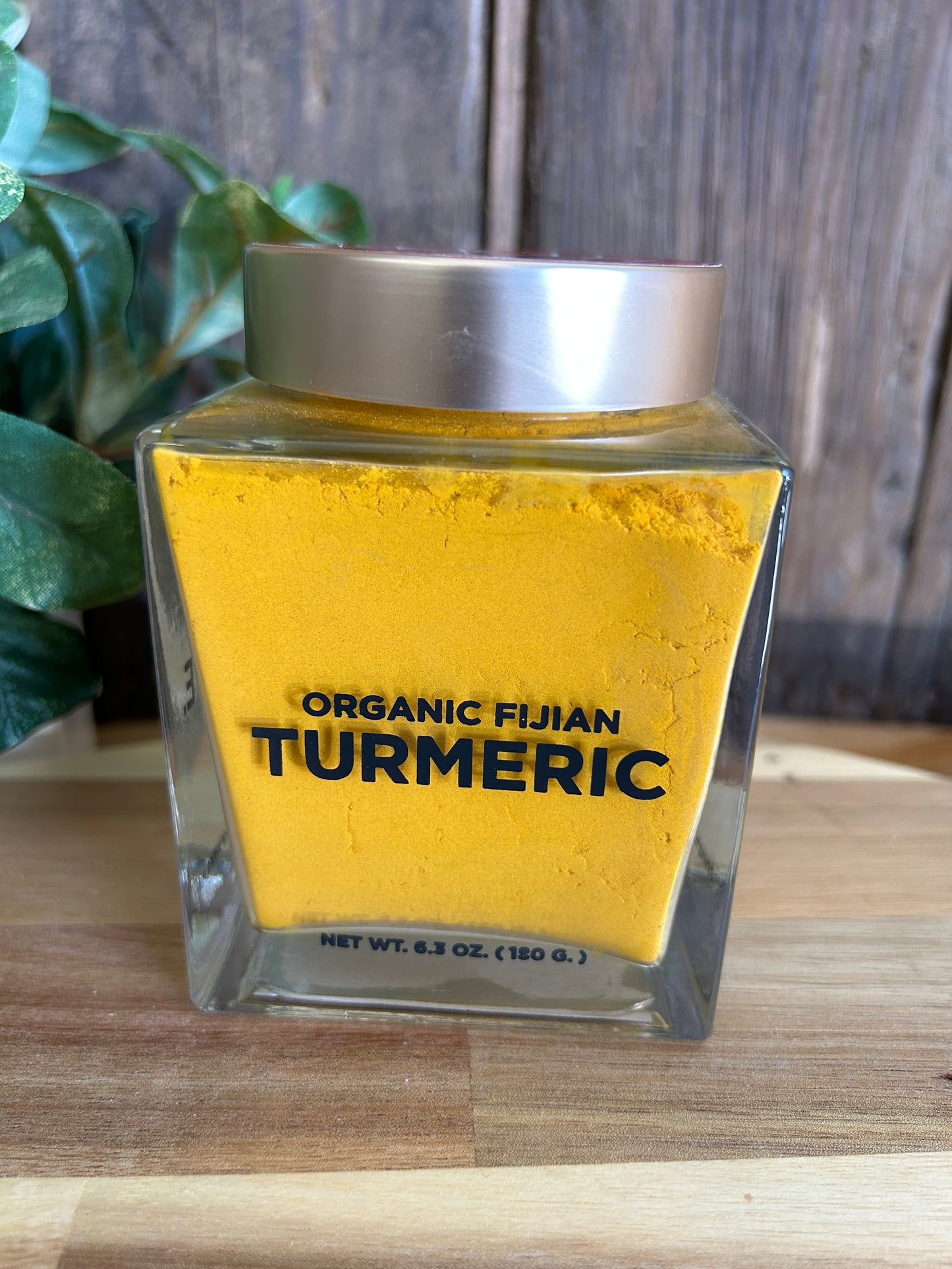 Organic Fijian Turmeric in designer 6 oz. glass jar